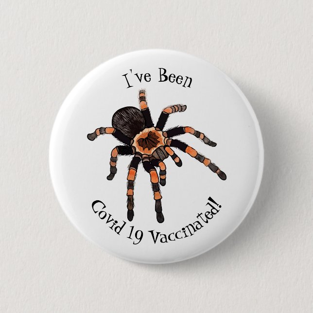 Tarantula cartoon illustration button (Front)