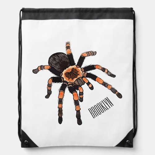 Tarantula cartoon illustration drawstring bag