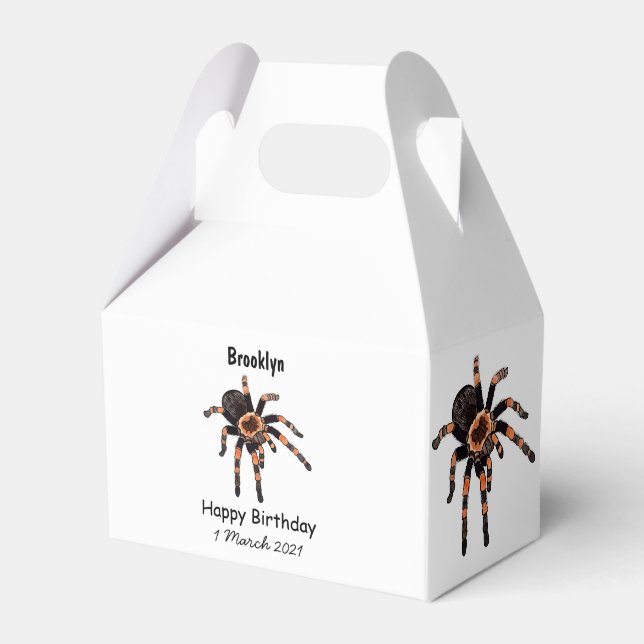 Tarantula cartoon illustration favor boxes (Front Side)