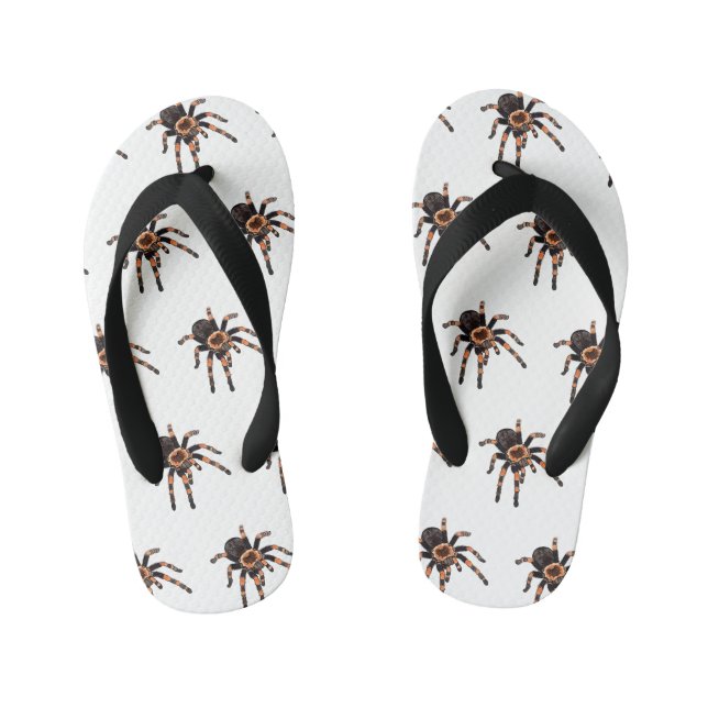 Tarantula cartoon illustration kid's flip flops (Footbed)