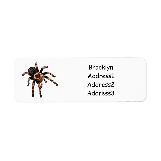 Tarantula cartoon illustration label (Front)