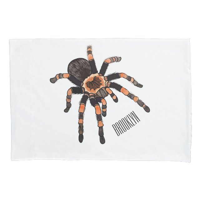 Tarantula cartoon illustration pillow case (Front)