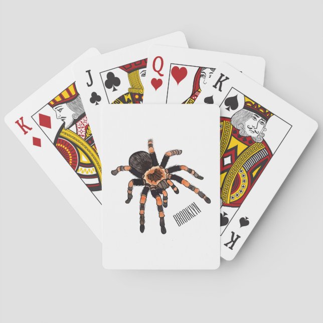 Tarantula cartoon illustration poker cards (Back)