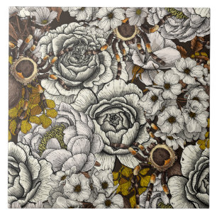 Tarantula garden 2 ceramic tile
