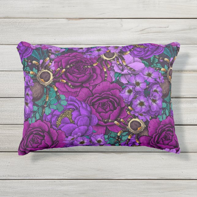 Tarantula garden 3 outdoor pillow (Front)