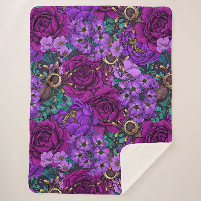 Tarantula garden 3 sherpa blanket (Front)