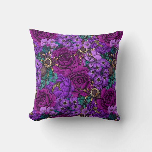 Tarantula garden 3 throw pillow (Front)