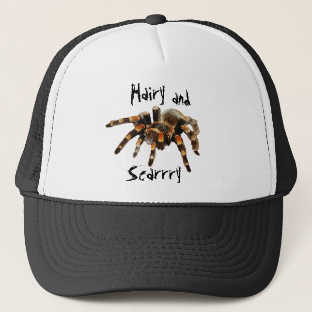 Tarantula, hairy and scarrry, spider trucker hat (Front)