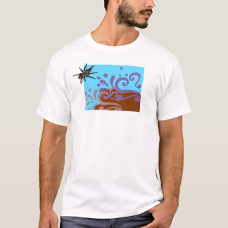 Tarantula mens t shirt with chocolate wave design