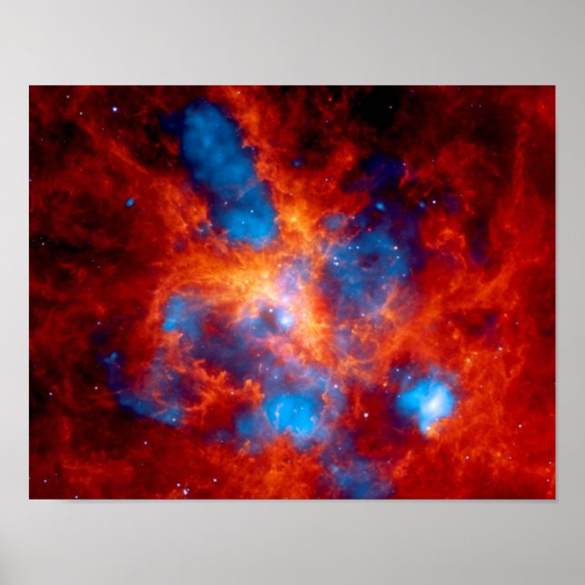 Tarantula Nebula Colorful Infrared Space Photo Poster (Front)