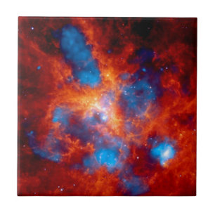 Tarantula Nebula Colorful Infrared Space Photo Tile