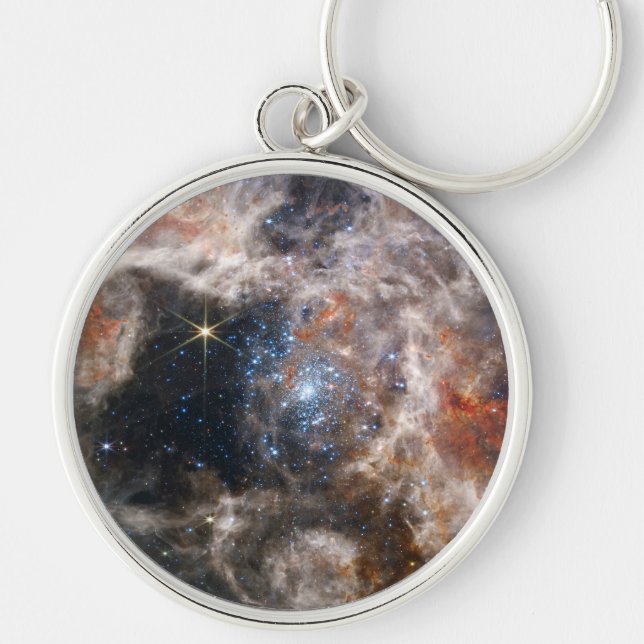 Tarantula Nebula Image from JWST Bottle Opener Keychain (Front)