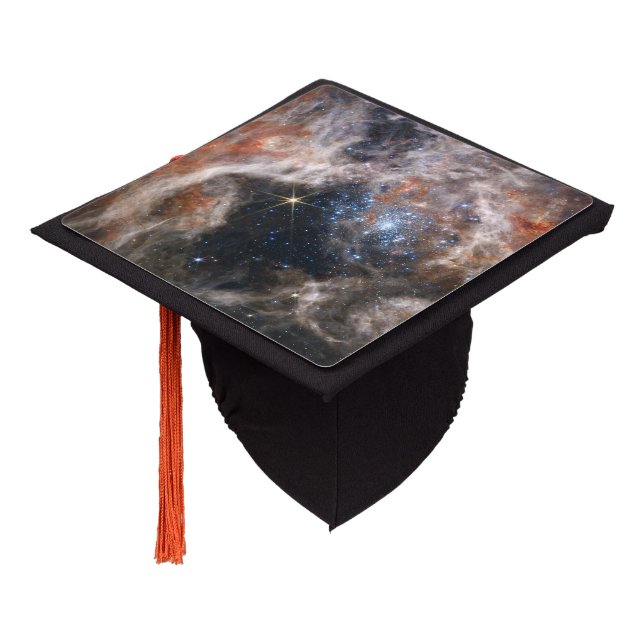 Tarantula Nebula Image from JWST Graduation Cap Topper (Angled)