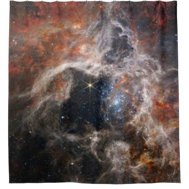 Tarantula Nebula James Webb Telescope nasa stars Shower Curtain (Front)
