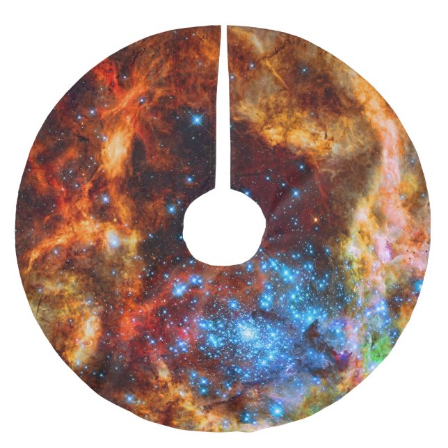 Tarantula Nebula R136 Astronomy Picture Brushed Polyester Tree Skirt (Front)