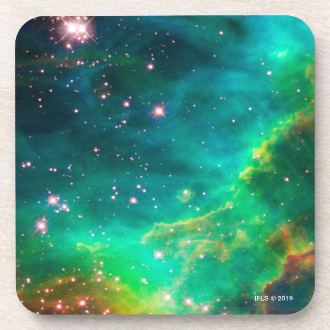 Tarantula Nebula Star Cluster Galaxy Image Beverage Coaster (Front)