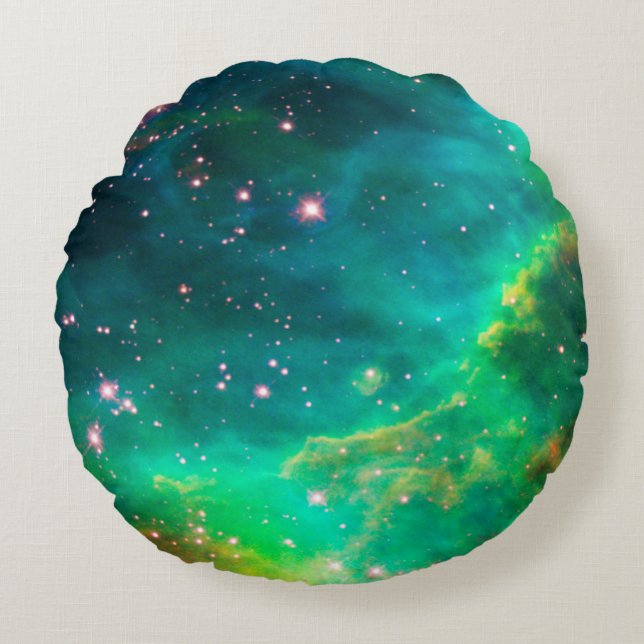 Tarantula Nebula Star Cluster Galaxy Image Round Pillow (Front)
