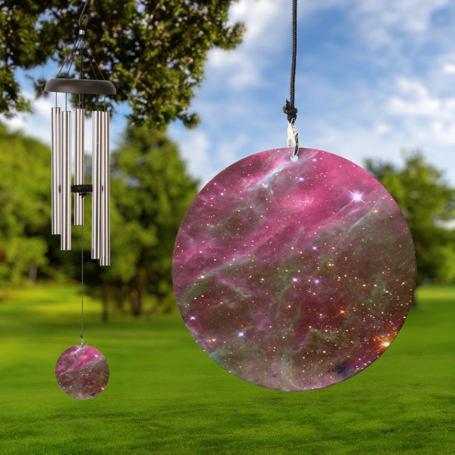 Tarantula Nebula & Stars Pink Abstract Galaxy Hue Wind Chime (Outdoor)