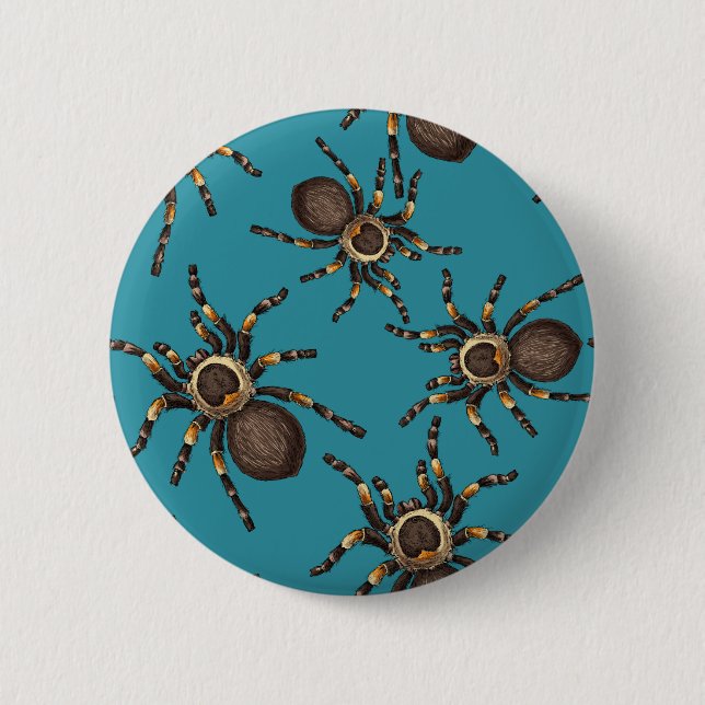 Tarantula on blue button (Front)