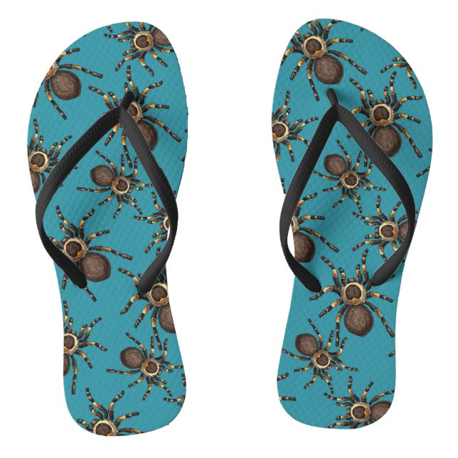 Tarantula on blue flip flops (Footbed)