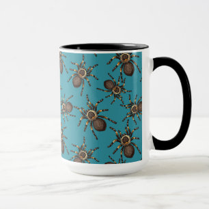 Tarantula on blue mug