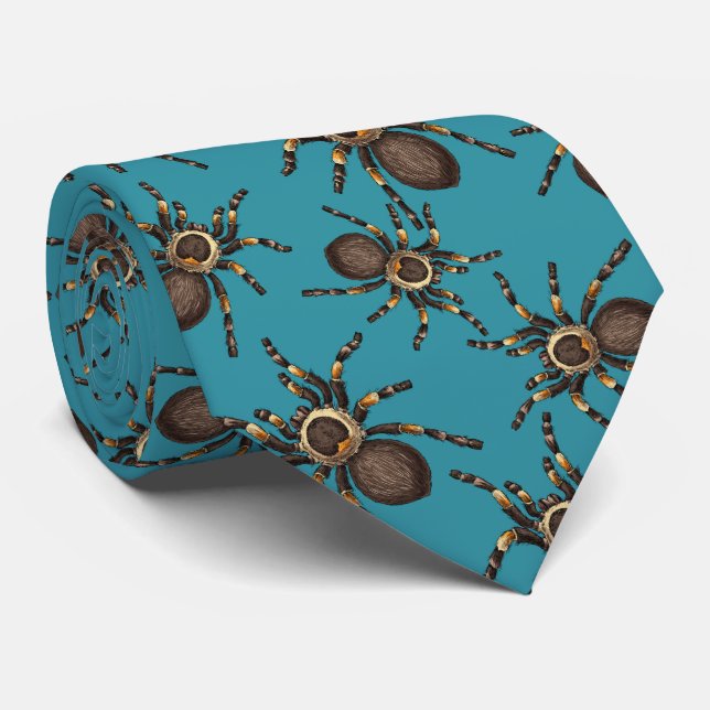Tarantula on blue neck tie (Rolled)