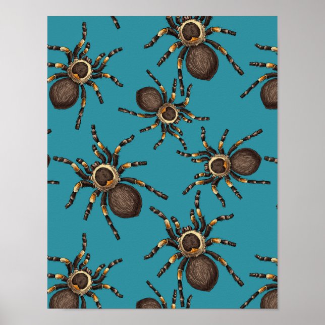 Tarantula on blue poster (Front)