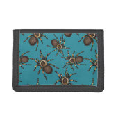 Tarantula on blue trifold wallet (Front)