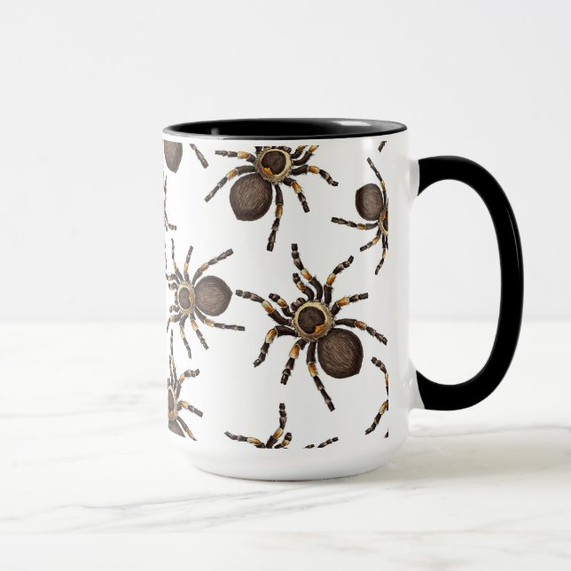 Tarantula on white mug (Right)