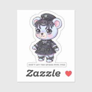 Tarantula Police Bear - Spiky Accessories & Cute Sticker