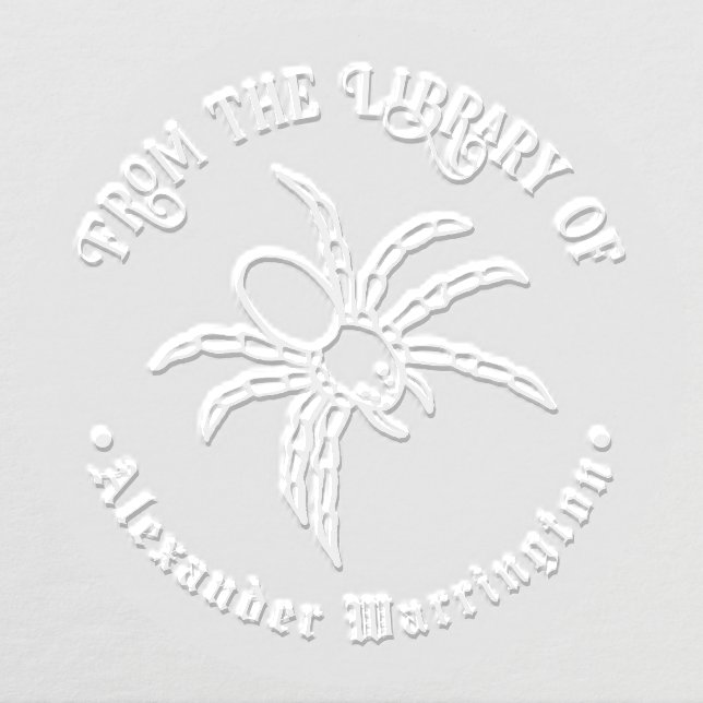Tarantula Spider Goth Library Book Name Embosser (Design)