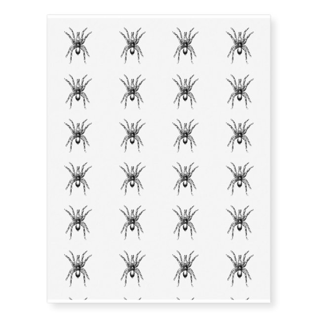 tarantula spider temporary tattoos (Front)