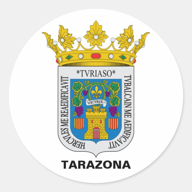 Tarazona (Aragon, Spain), coat of arms Classic Round Sticker (Front)