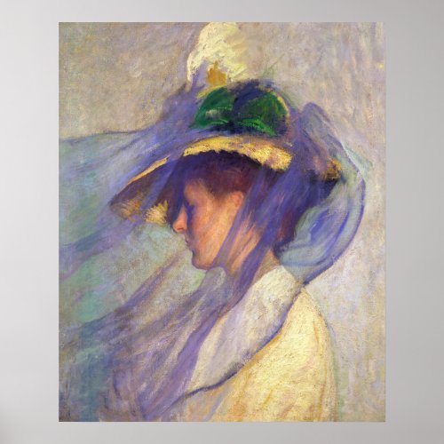 Tarbell Blue Veil Impressionism America CC0918 New Poster