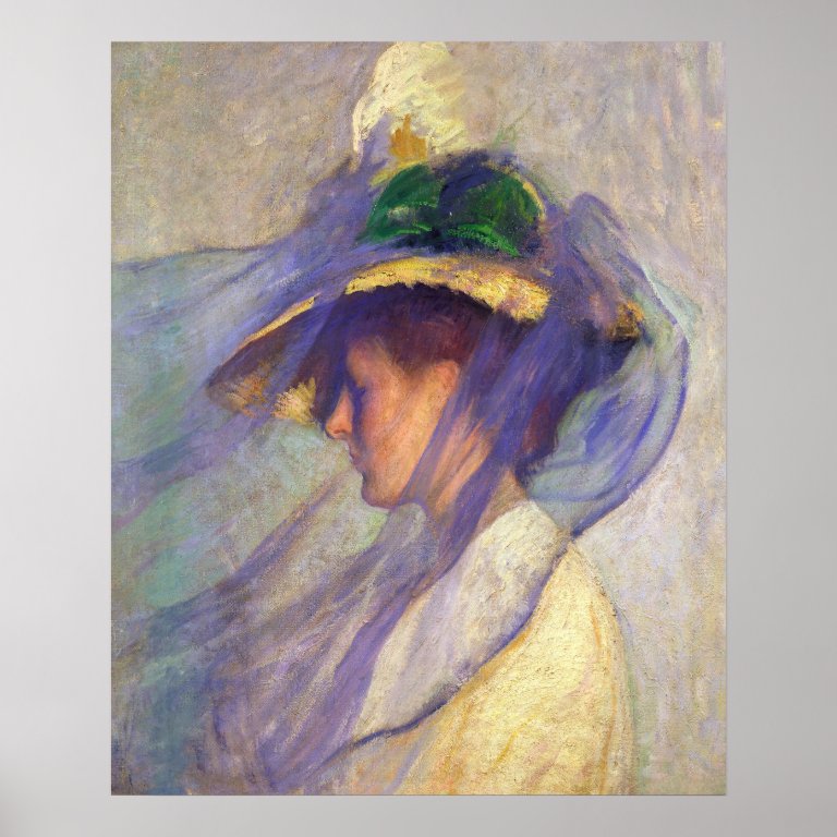 Tarbell Blue Veil Impressionism America CC0918 New Poster