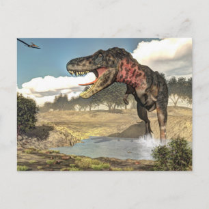 Tarbosaurus dinosaur - 3D render Postcard
