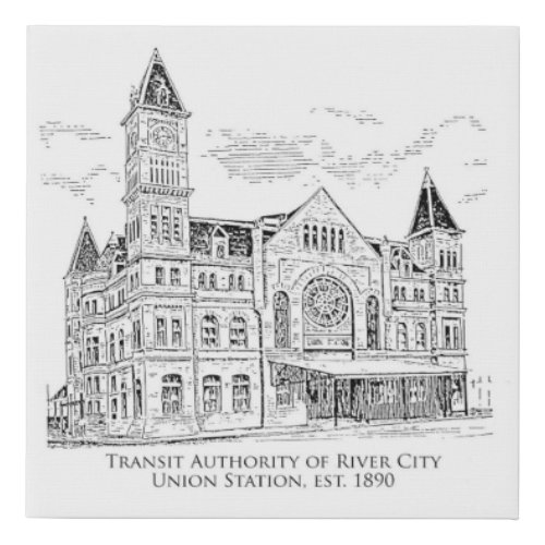 TARCs Historic Union Station  Faux Canvas Print