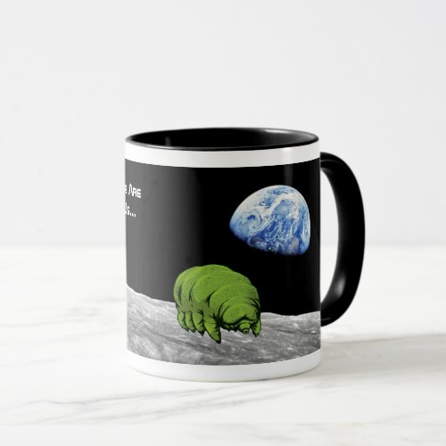 Tardigrades On Moon Funny NASA Apollo 8 Earthrise Mug