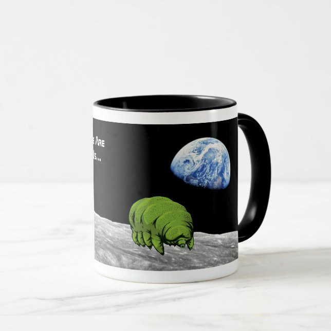 Tardigrades On Moon Funny NASA Apollo 8 Earthrise Mug (Front Right)