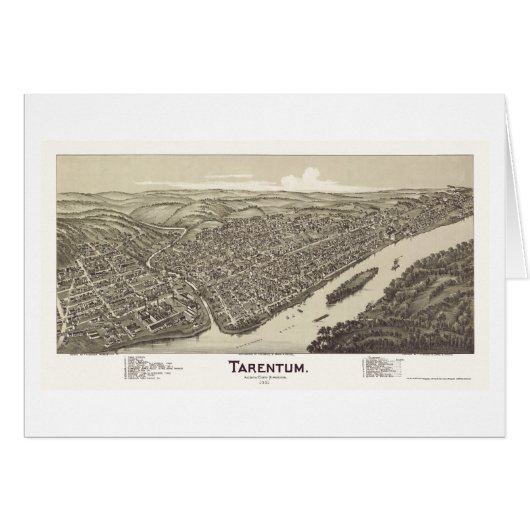 Tarentum, PA Panoramic Map - 1901 Cards (Front Horizontal)