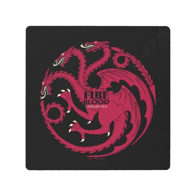 Targaryen Sigil - Fire & Blood Metal Print (Front)