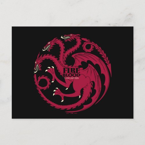 Targaryen Sigil _ Fire  Blood Postcard