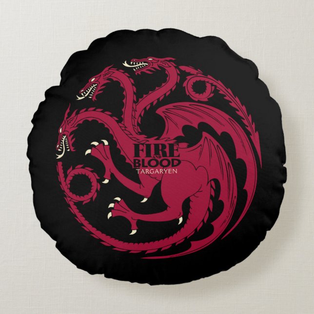 Targaryen Sigil - Fire & Blood Round Pillow (Front)