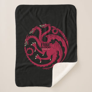 Targaryen Sigil - Fire & Blood Sherpa Blanket