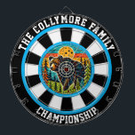 Target Art of Grizzly Bear Dart Board<br><div class="desc">Circular grizzly bear artwork in a forest setting,  framed with a bold target.</div>