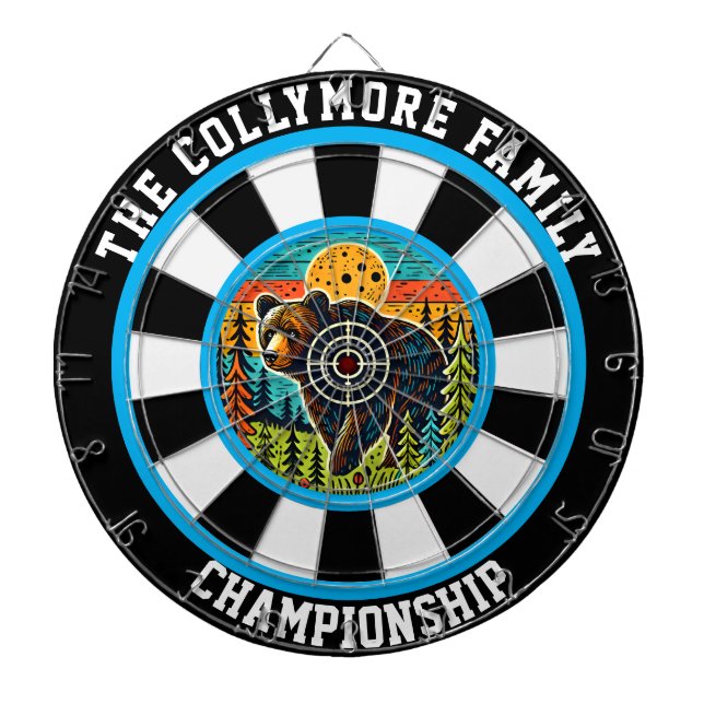 Target Art of Grizzly Bear Dart Board (Front)