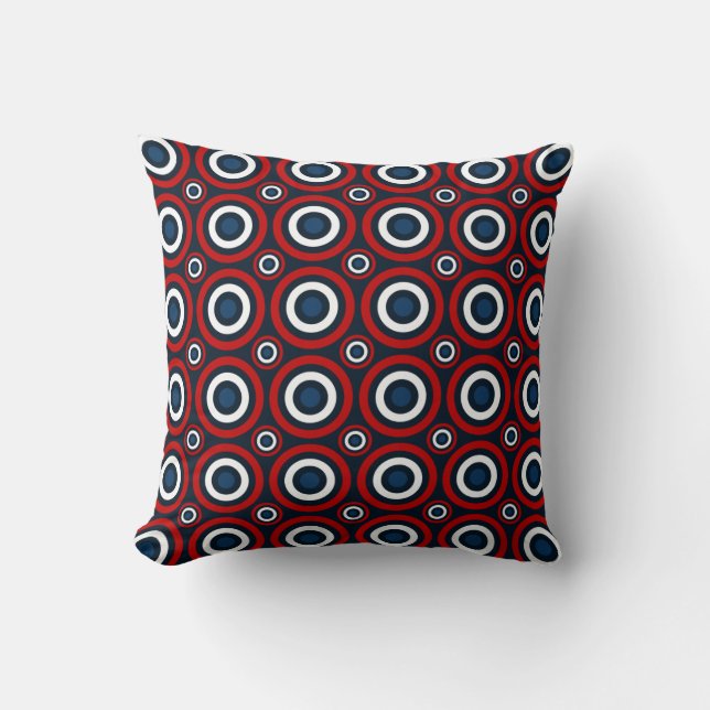 Target Bullseye,Red-White-Blue Sq Throw Pillow. Pillow (Front)