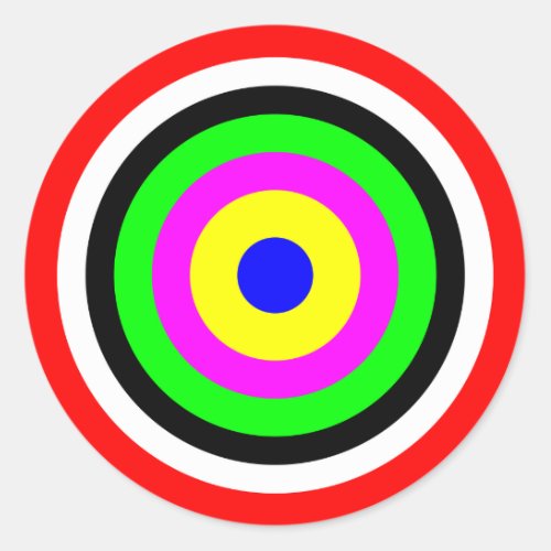 Target colored circles classic round sticker