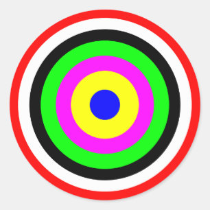 Target, colored circles classic round sticker