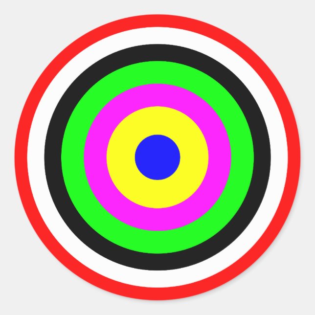 Target, colored circles classic round sticker (Front)